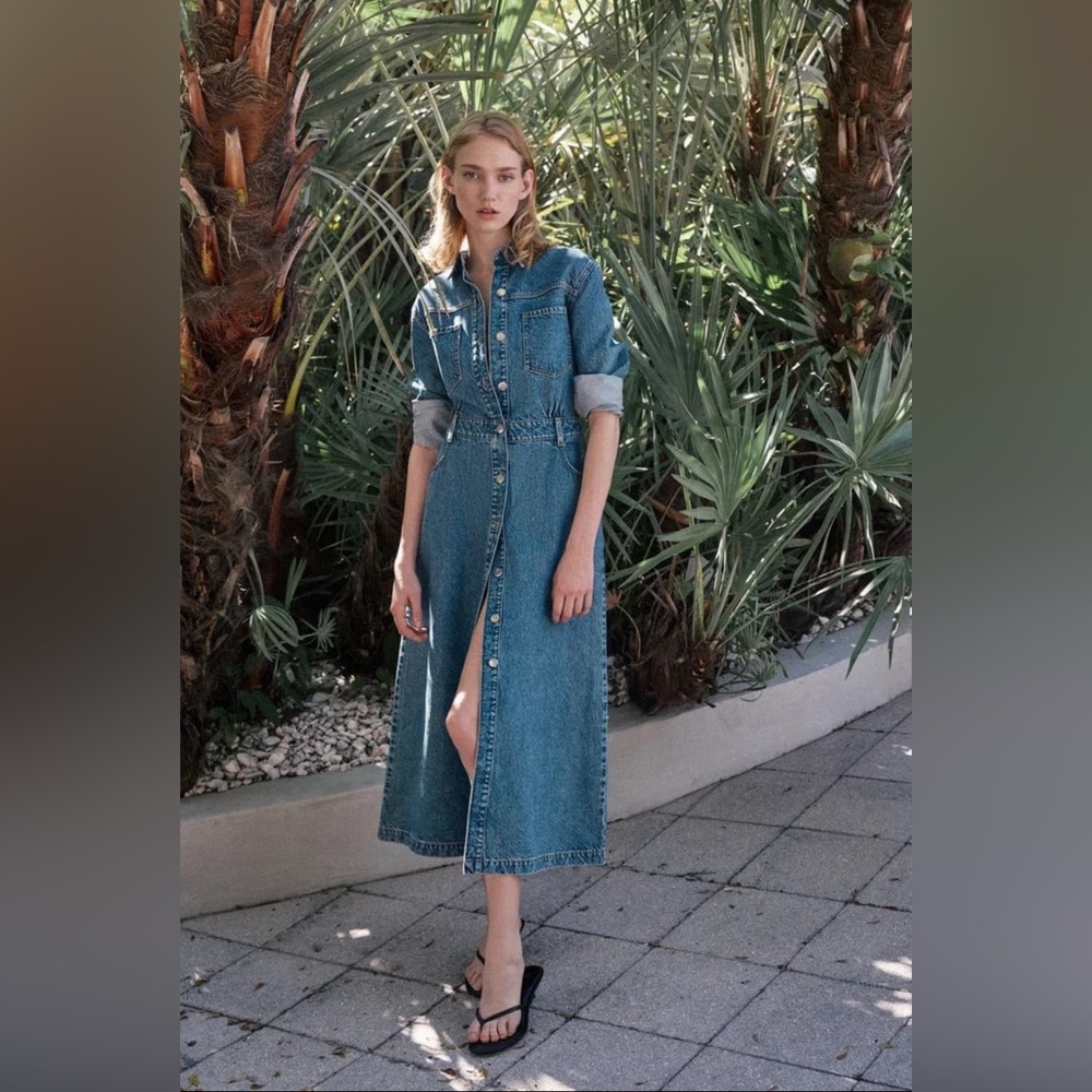 ZARA  NWT  Denim midi Dress - Picture 13 of 13